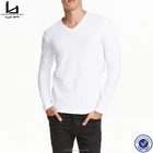 Bangladesh wholesale clothing long-sleeved slim fit multi color v neck t shirts men