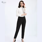 2019 OEM Fashion Linen Cotton Printed Polka Dot Office Lady Stand Up Collar Blouse