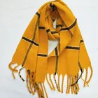 Wholesale Best Selling New Design Products Woven Scarf Yellow Checked Warm Gentleman Lady Scarf Women Hijab