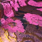 the most popular fancy floral metallic brocade 100% polyester jacquard glitter fabric