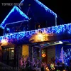 Outdoor Led Icicle Fairy Twinkle Starry Light Christmas Fairy Light Warm White