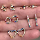 Hot sale 2019 fashion jewelry 18k gold small rainbow earrings