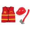 plastic fire man tool and helmet kids pretend suit fireman toy set
