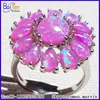 Wholesale 925 Sterling Silver White Fire Opal Cheap Man-made Opal Ring Jewelry
