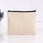 Plain 100% Cotton Multi-purpose Canvas Zipper Cosmetics Makeup Travel Pouch with your logo