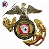 Manufacture Custom Metal Stamping American Eagle Gold And Silver Plated Navy Challenge Coin