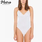 2017 fashion New wholesale sexy white striped Triangle Top bodysuit for women