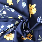 Big flowers Printing 100% polyester 75D high twist silk-like fabric for dress and garment