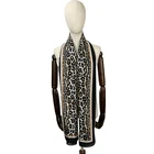 Bespoke satin silk scarf, leopard print digital print, soft square Muslim headscarf