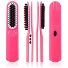 Cordless flat iron with comb ceramic hair straighteners hair straightener brush with USB