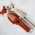 Wholesales OEM Customized Baby Crochet Fox Stuffed Toys 100% Handmade Knitted Animals Amigurumi Gift Toy