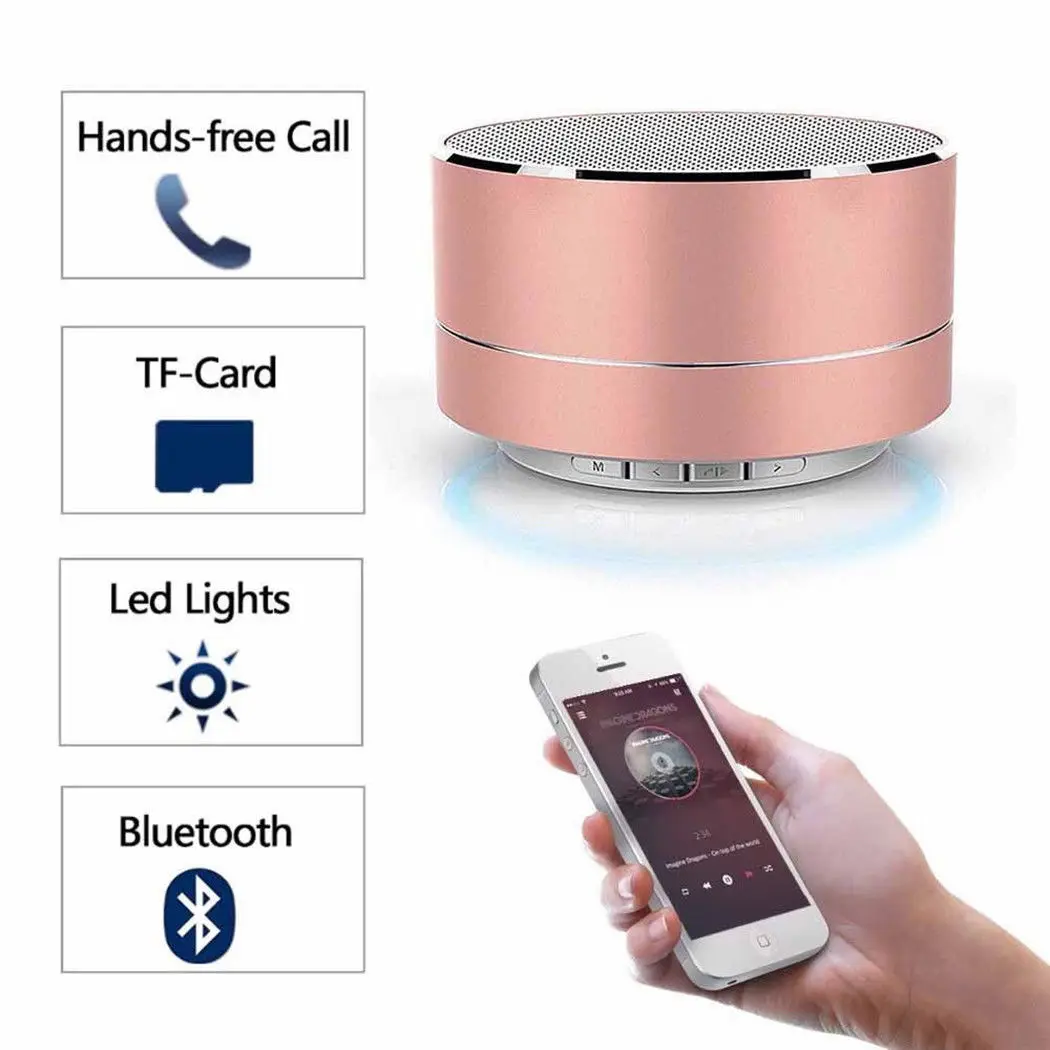 A10 LED blue tooth Mini Speakers Hands Free Portable Wireless Speaker With TF Card Mic USB Audio Music Player - ANKUX.COM