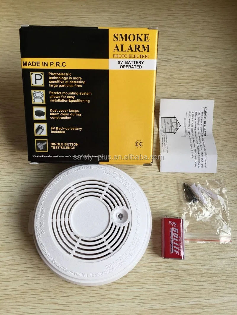 9v battery operated smoke detector