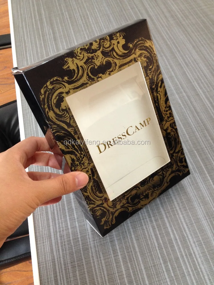 hard cardboard gift paper box with clear pvc window