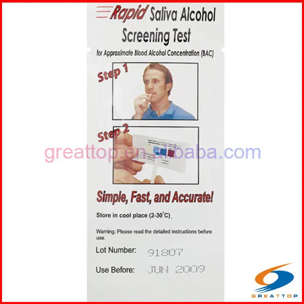 paper one time saliva breathalyzer disposable alcohol tester