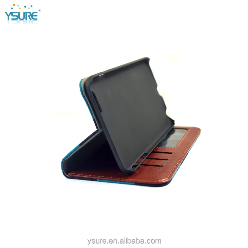 Blue Chess Pattern Fabric Book Style Leather Phone Case For Lenovo P90 with PVC ID and credit card slots