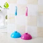 Best pink colored plastic rubber toilet plunger with holder