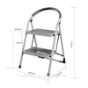 2 Steps Heavy Duty Folding Stepladder with Platform amd Handles Kitchen Step Stool for Home,Anti-Slip Safty iron Ladders