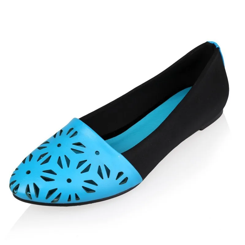 Female cut-out genuine leather casual driving women flat shoes,spring/summer 2015 pointed toe slip on platform lady flats P1876