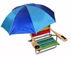 Umbrella Beach Clamp-On Sun Raining Protection Outdoor Garden Camping Home Blue