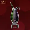 Gracefully Blown Colorful Vase Shaped Art Glass Vase Shaped Corporate Award with Clear Base