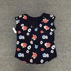 Stock newlook short sleeves chiffon floral print casual summer elegant woman lady blouses wrap top