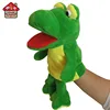 Custom musical hand puppet custom stuffed animal toy frog hand puppet with electronic croak voice for educational gift