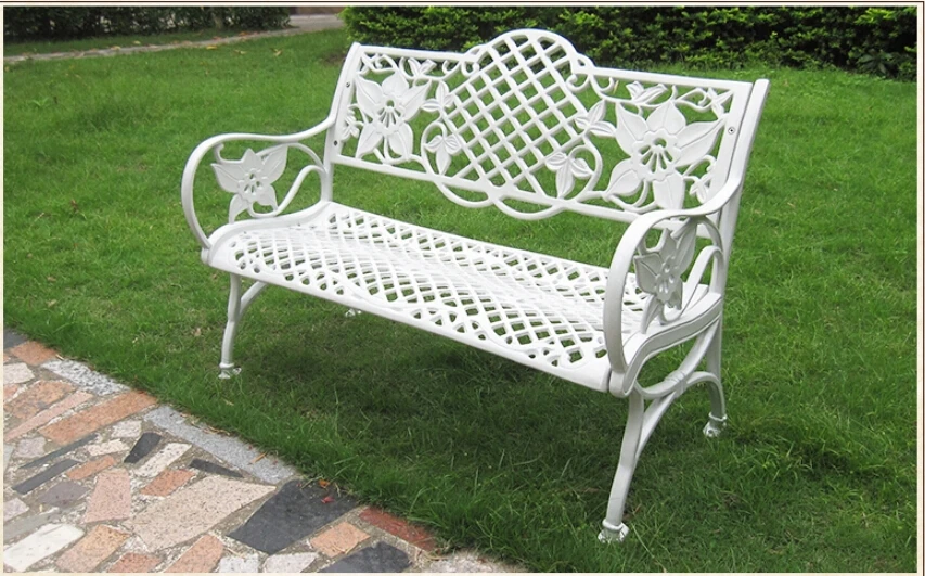 Anti Rust Western Style Luxury White Wrought Iron Outdoor Bench Buy