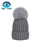 2018 hot sale raccoon fur beanie warm winter cotton hat
