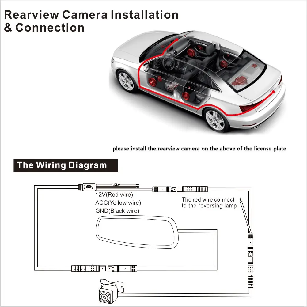 SUNWAYI O6M-R Dual Record Mirror Dash Camera Universal HD 1080P DVR 4.3 inch TFT Black Box for Wholesale