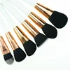 High quality beauty tool 18pcs synthetic hair wire drawing ferrule white wooden handle cosmetic brush set