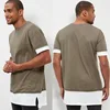 Long Line T Shirt Men Custom Men T-Shirts Wholesale Black Layered Longline T-Shirt New Style