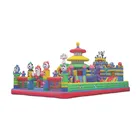 Inflatable farm bounce house LI-017 lucky sports 15mx8mx6.2m bounce round inflatable water slide
