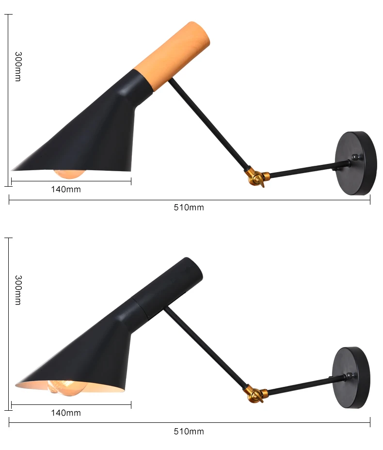 Modern home decorative one light wall sconce with shade wall lamps black wall lights black