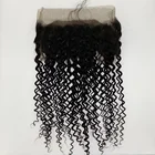 100% Human Hair Natural Color Virgin Cuticle Aligned Hair 360 Lace Frontal Closure Deep Curly Frontals