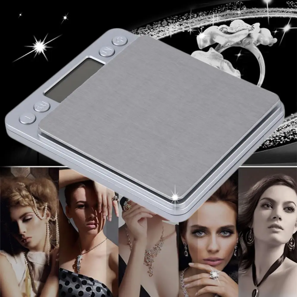 High Accuracy Mini Digital Scale Electronic Scale Platform Jewelry Gold Diamond Scale 500g/0.01g Weighing Balance Blue LCD