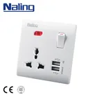 Naling Uk British Standard High Strength PC Usb 3 Pin Wall Socket From China