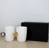 Creative cute gifts Lovers Couple Elegant Crystal Diamond Ring Ceramic Milk Coffee black white Gift Ring Mug