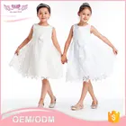 2016 latest fashion baby girl lace net tutu Princess puff white flower girls summer dress for 7 year old