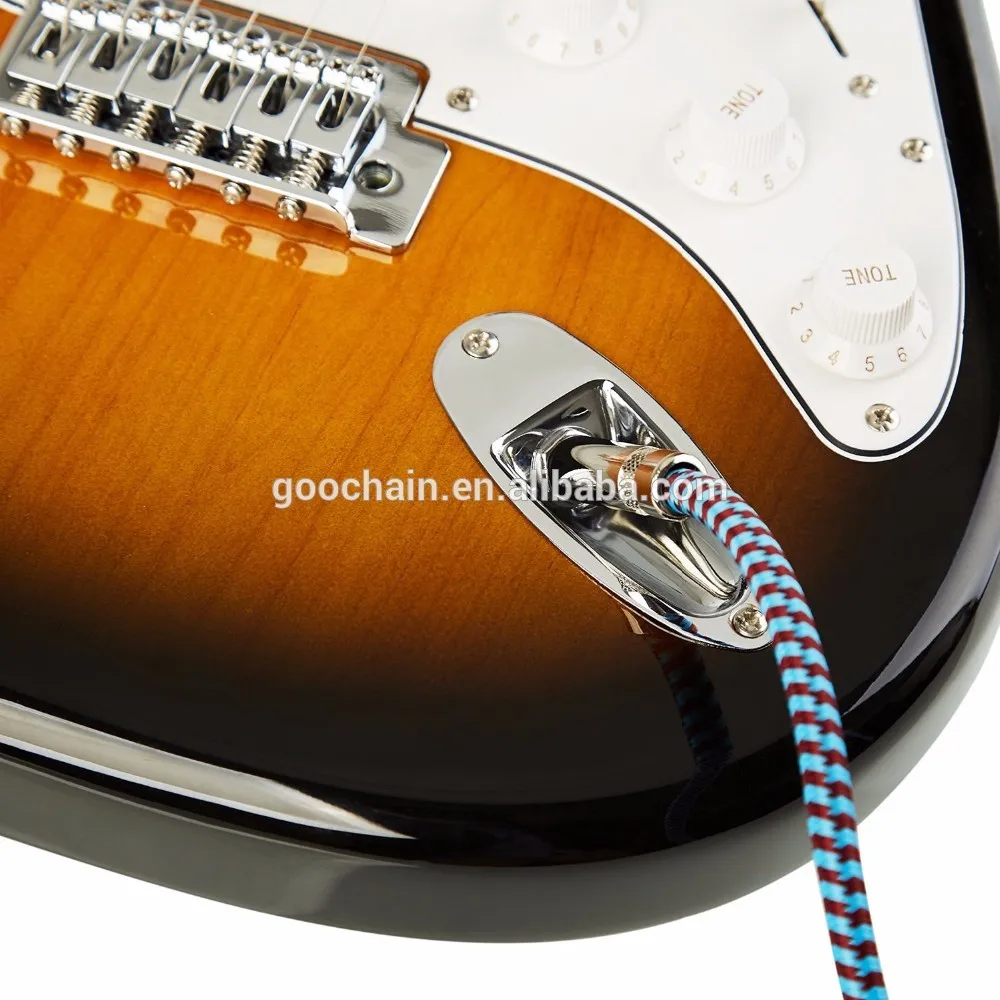 6.35mm Colorful Nylon Braided Guitar Cable Musical Instrument Audio Cable - ANKUX.COM