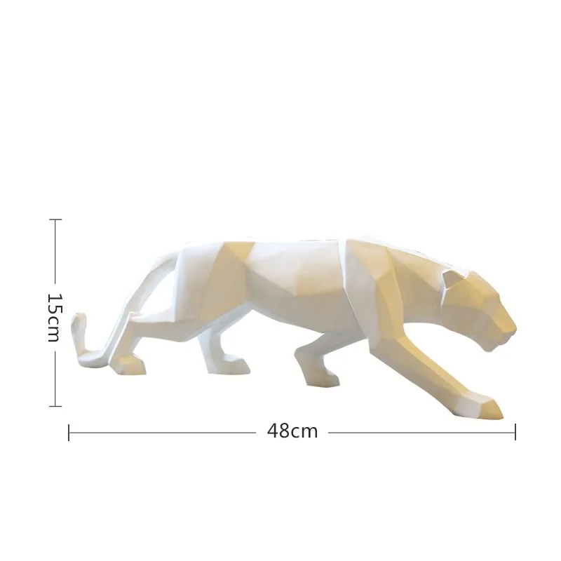 树脂折纸几何猎豹豹雕像动物家居装饰