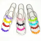 Colorful Stainless Steel Shower Curtain Hooks Roller Balls Curtain Rings