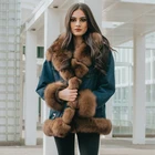high quality fashion wholesale parka jackets colorful rabbit fur winter jackets & coats for womens