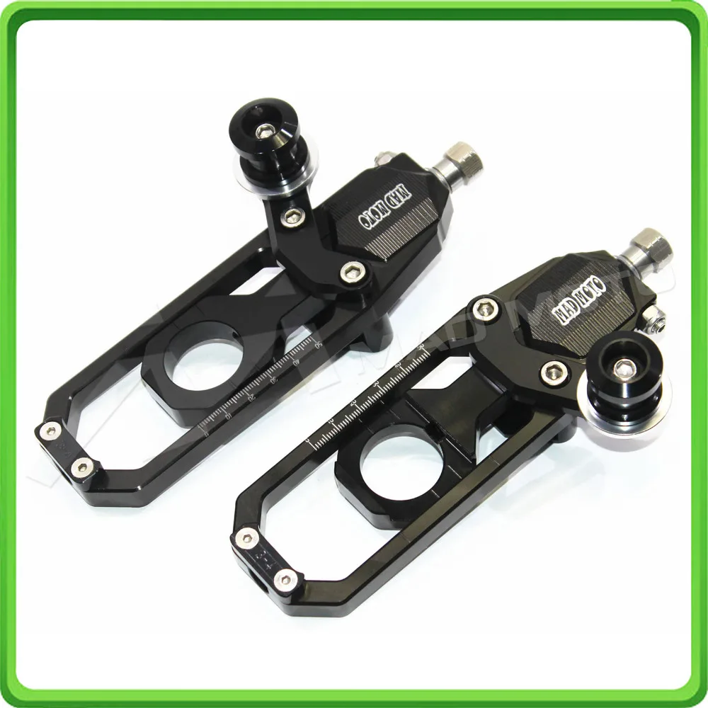Motorcycle Chain Tensioner Adjuster with paddock bobbins kit for Suzuki GSXR1000 GSXR 1000 GSX-R1000 2007 2008 07 08 Black (4)