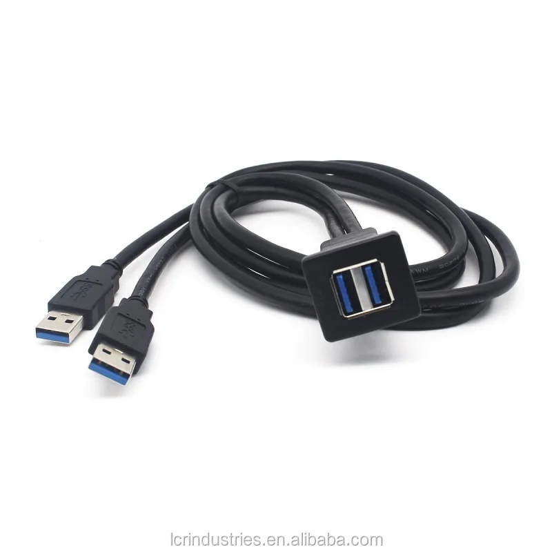 Flush Mount Dual USB 2.0 Dock Adapter Snap in USB 2.0 Extension Cable - ANKUX.COM