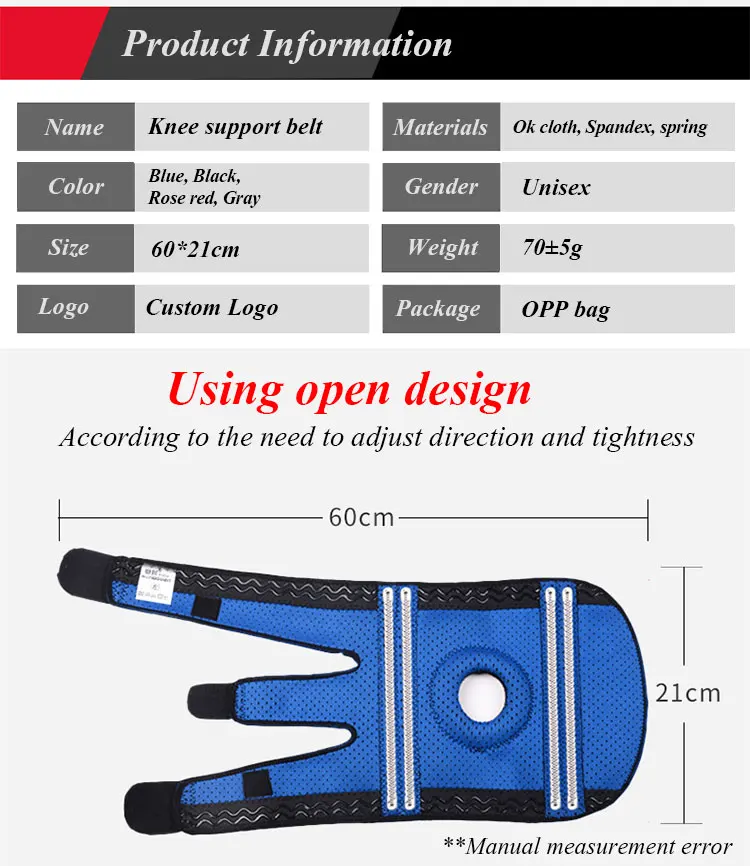 magnetic neoprene sport knee wraps support protection brace with open patella (1)