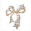 Wholesale Women New Design Gold Plated Wedding crystal Rhinestone crown Brooch bow Pearl Alloy Brooch pins