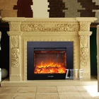 Indoor Marble Fireplace Factory Direct Sale Indoor Flora Beige Gas Marble Fireplace Surround