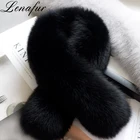 5Colors Pure Design Custom Made Women Winter Fashion Thick Warm Soft Real Blue Fox Fur Neck Warmer Scarf