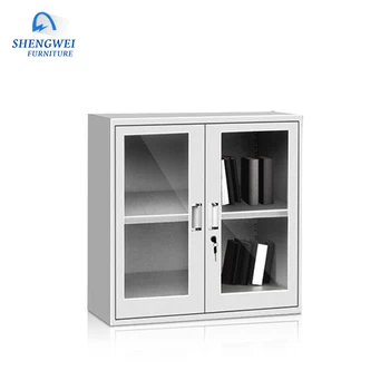 Durable Small Size 2 Door New Design Cabinet Glass Door Steel